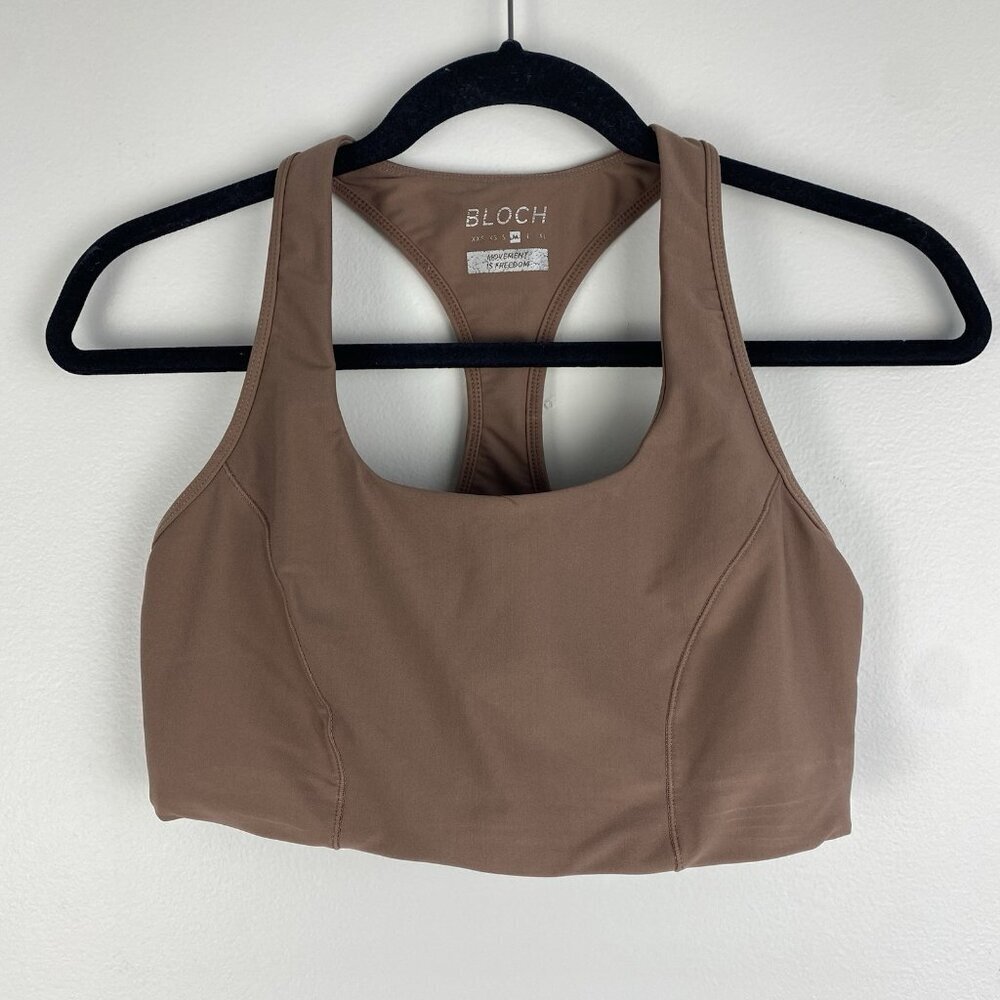 Bloch Women's Racerback Sports Bra Size M Light Brown